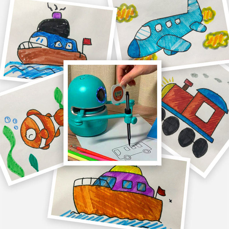 Children Kindergarten Students Painting Robot