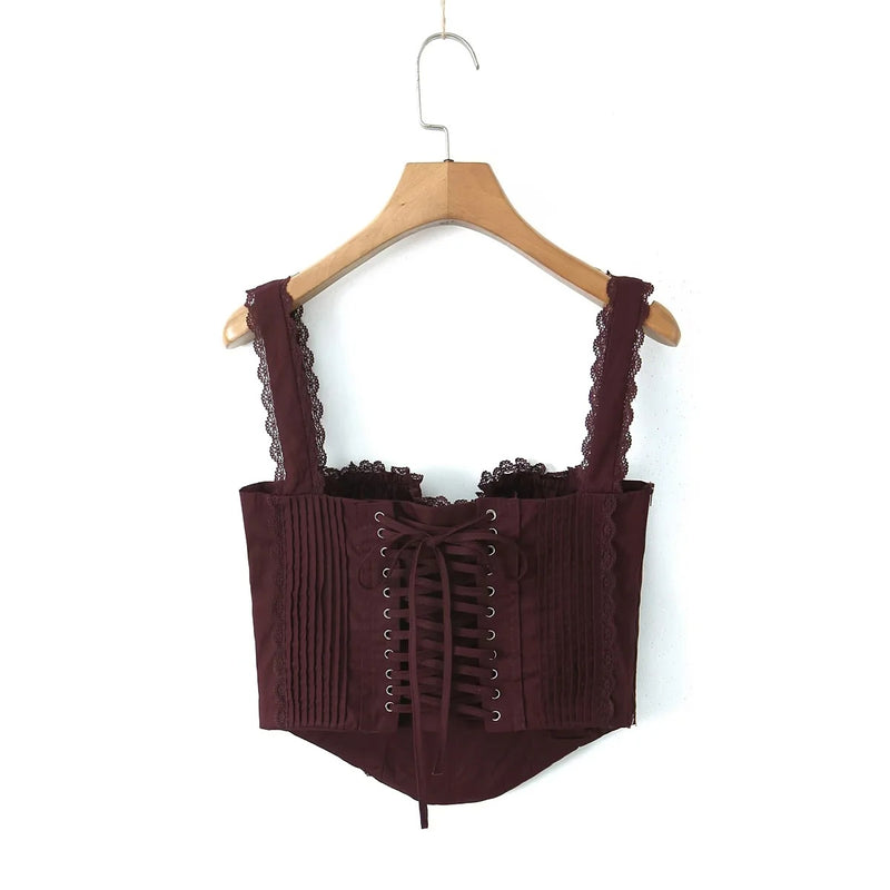 French Sexy Lace Trim Small Sling Vest
