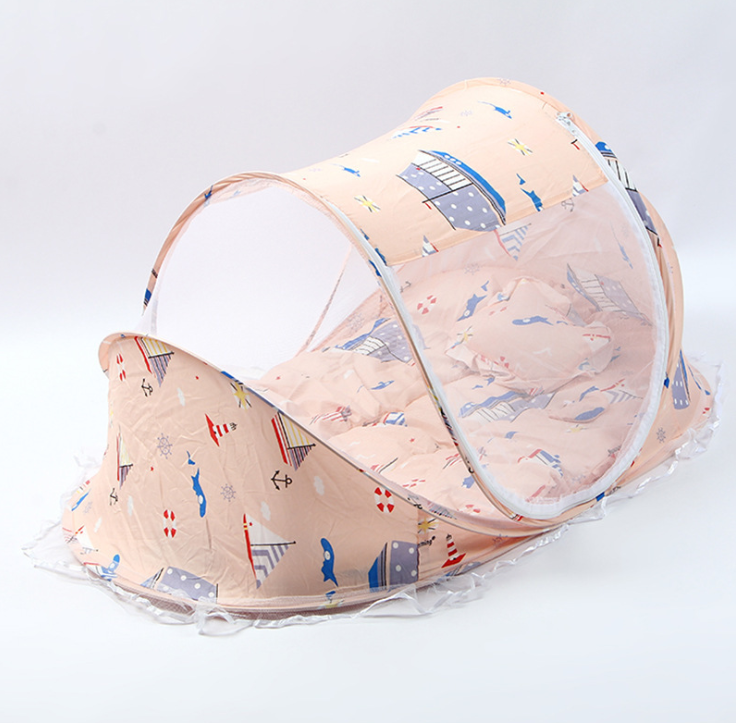 2pieces Foldable  Baby Bed Net Pillow Set