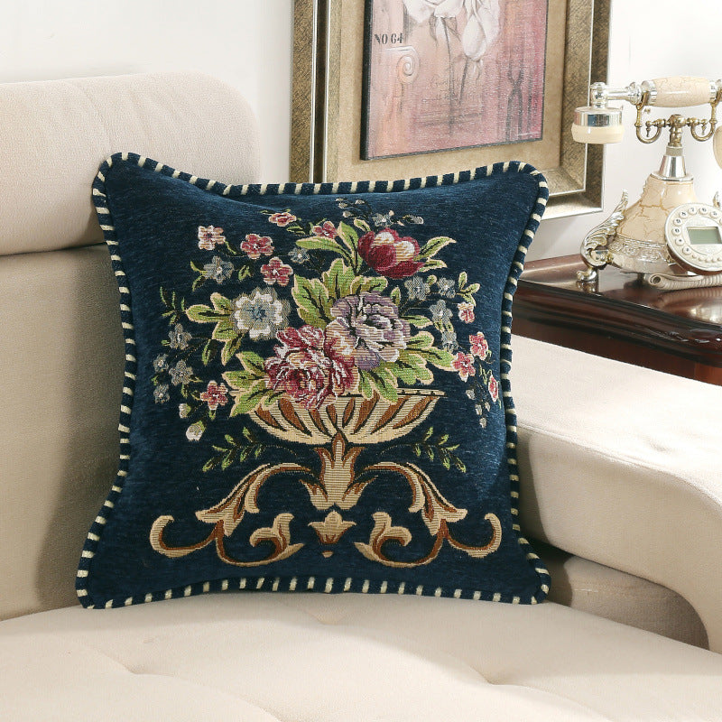 Light Luxury Flower Curled Chenille Pillow