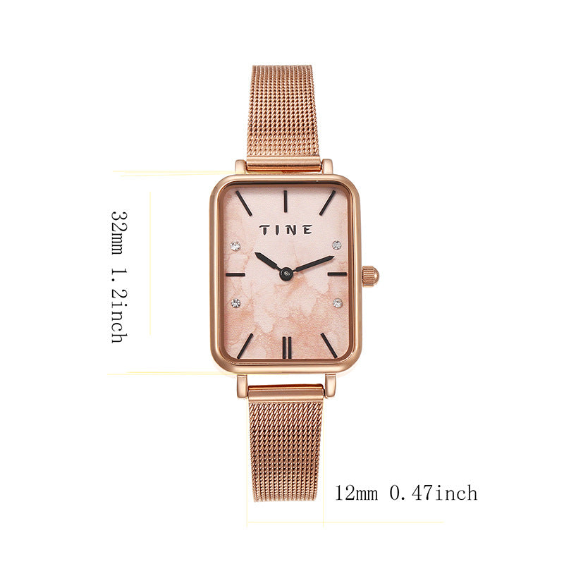 High-Grade Square Ins Style Belt Watch